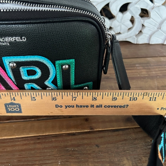 KARL LAGERFELD, Black/Fire Multi Cross Body Bag! - Picture 6 of 7